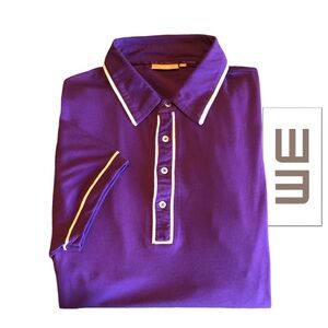 WE Dutch Brand‎ Polo in Purple with White Trim, Cotton/Stretch Size XL - NWOT